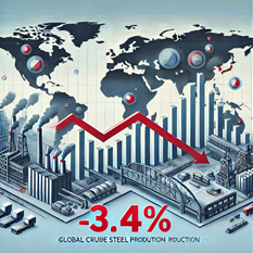 Produzione Mondiale di Acciaio Grezzo in Calo: I Dati della World Steel Association