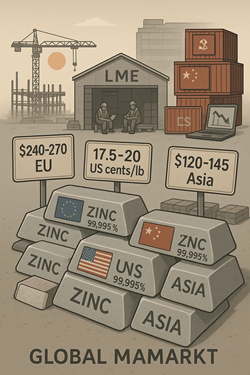 Premi Dello Zinco In Calo Negli Stati Uniti, Ma Stabili In Europa E Asia Tra Mercato Lento E Tensione Commerciale