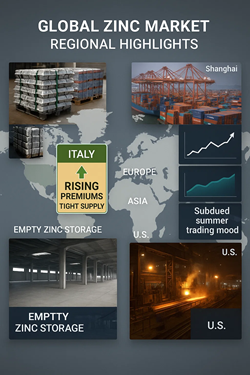 Premi Sullo Zinco In Aumento In Italia, Stabilità Negli Altri Mercati Globali