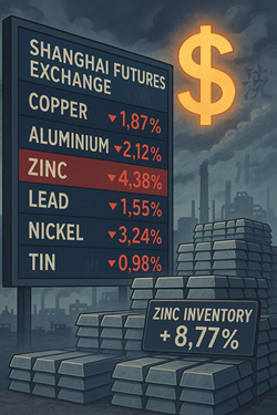 Prezzi Dei Metalli Di Base In Calo Sullo Shanghai Futures Exchange: Lo Zinco Guida Le Perdite