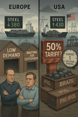 Semi-Finished Steel on Hold: Between Stagnant Billets and Pig Iron Under Pressure from US Tariffs