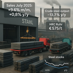 Germany: Steel Sales Rebound in July, But Production Declines by Double Digits
