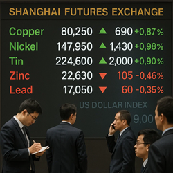 SHFE Base Metals: Mixed Movements, With Zinc and Lead Decreasing