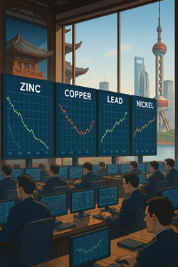 Base Metals Mixed on the SHFE: Zinc Leads Declines, Lead and Nickel Doing Well