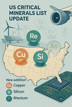 New List of Critical Minerals in the United States: Copper, Silicon, and Rhenium Added