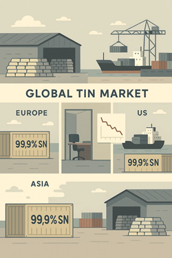 Global Tin Premiums: Downward Pressure in Asia and the United States, Stability in Europe