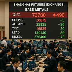 SHFE Base Metal Prices Show Mixed Movement, With Copper Leading the Way