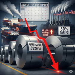 US Galvalume Prices Decline for Fourth Month, But Signs of Stabilization Are Visible