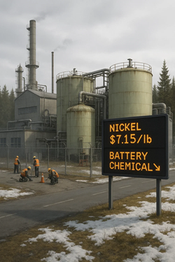 Terrafame Slows Nickel Sulfate Production: Falling Orders and Weak Prices Put Pressure