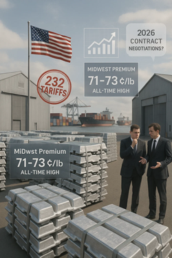 US: Midwest Premium for Primary Aluminum Steady at All-Time High