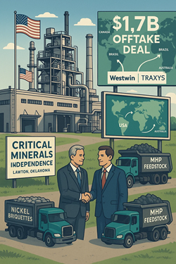 Westwin Elements Signs $1.7 Billion Nickel Agreements: First US Class 1 Refinery Opens