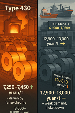 Stainless Steel in China: 430 Prices Rise, 304 Prices Steady