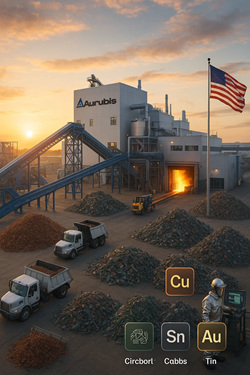 Aurubis Powers New US Metal Recycling Hub: 180,000 Tons of Scrap/Year at Full Capacity