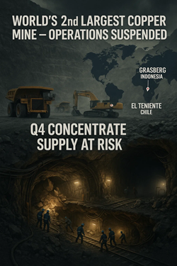 Freeport Halts Grasberg Operations: Second Shutdown for a Global Top 10 Copper Producer