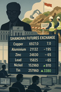 Base Metals Rise on the Shanghai Futures Exchange: Tin Leads Gains