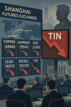 Shanghai Base Metal Prices Decline: Tin Leads Losses
