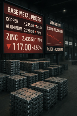 Base Metal Prices Decline at SHFE: Zinc Leads Losses