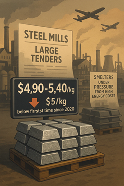 European Ferro-Titanium Prices Below $5/kg for the First Time Since 2020