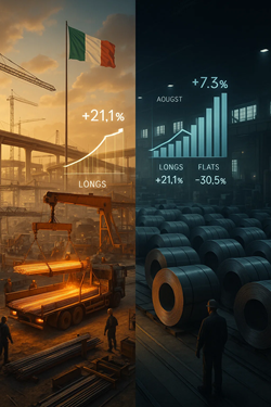 Italian Steel Production Rises: August Reports a 7.3% Year-Over-Year Growth