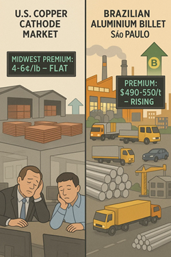 Copper in the United States and Aluminum in Brazil: Diverging Premiums Between Calm and Rises