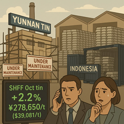 Tin: SHFE Rally Following Yunnan Tin Maintenance Announcement May Be Short-lived