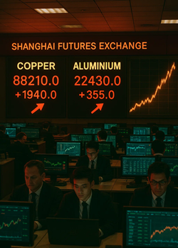 Base Metals Trade Mixed at SHFE: Copper Leads Gains with +1.81%