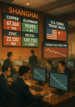 Base Metals on the Shanghai Futures Exchange: Mixed Session Amid Negative Data and US-China Trade Truce