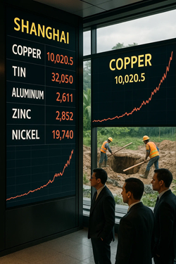 Base Metals Rise on Shanghai Futures Exchange After Golden Week: Tin Leads Gains, Followed by Copper