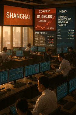 Base Metals Steady at SHFE, But Copper Leads Gains Amid Trade Tensions and Positive Fundamentals