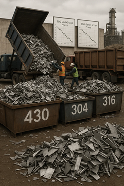 US Stainless Steel Scrap Prices: 400-Series Alloys Decline, 300-Series Stable, and Sluggish Demand