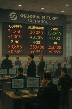 Mercati Dei Metalli In Calo Allo SHFE: Il Dubbio Sui Tassi USA Pesa Sulle Quotazioni