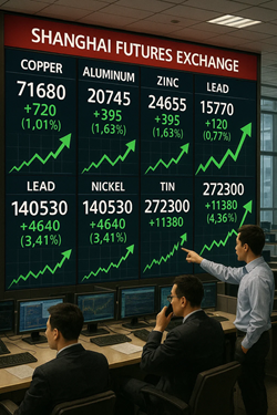 Metalli Di Base In Crescita Allo Shanghai Futures Exchange, Con Lo Stagno In Prima Linea