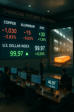 Copper Declines on the SHFE: Pressure from the Strong Dollar and Weak Demand Toward Year-End