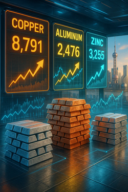 Rialzi Diffusi Dei Metalli Di Base Sullo SHFE, Con Lo Zinco In Evidenza